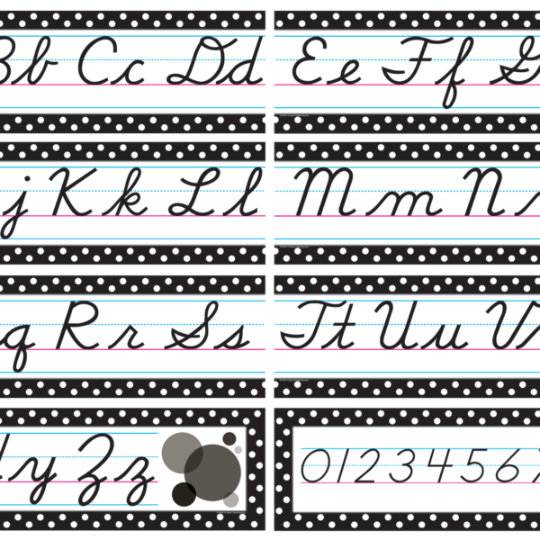 Black Polka Dots Cursive Mini Bulletin Board