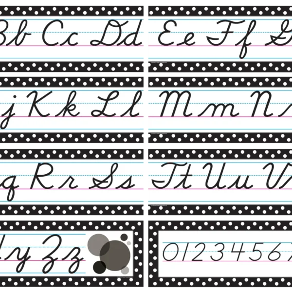 Black Polka Dots Cursive Mini Bulletin Board