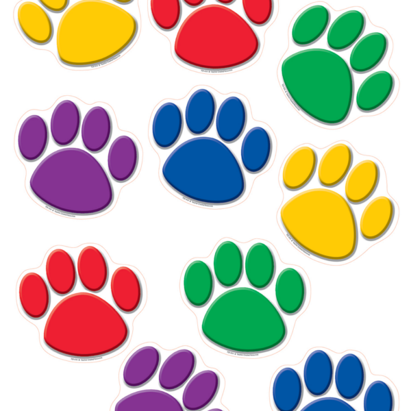 Colorful Paw Prints Accents