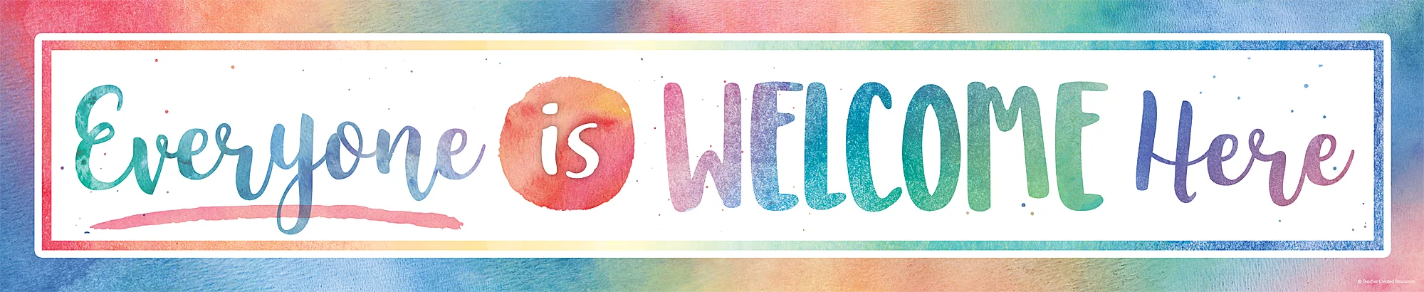 Watercolor Everyone is Welcome Here Banner