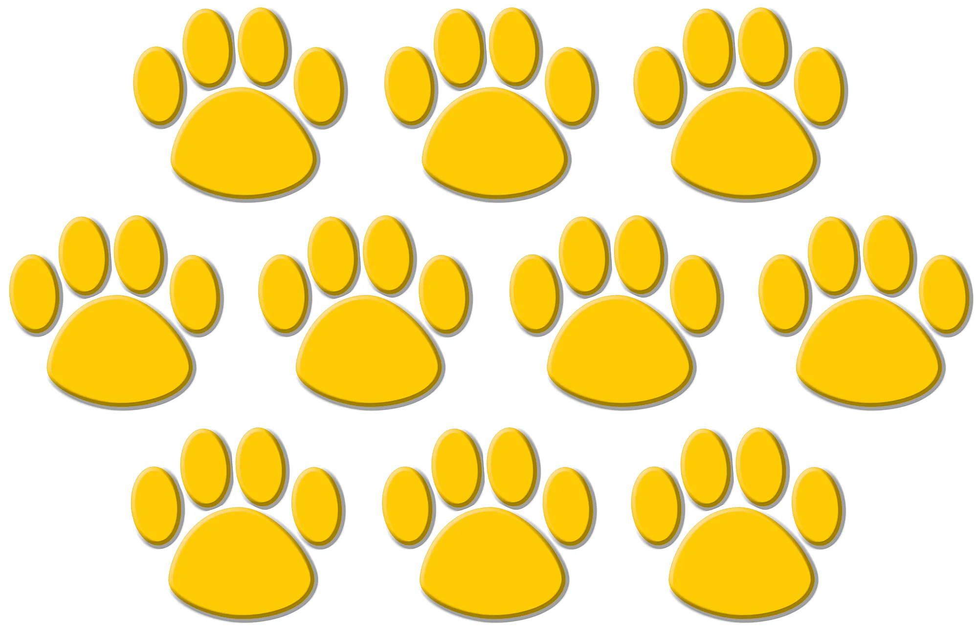 Gold Paw Prints Accents