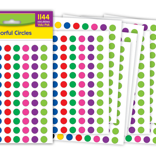 Colorful Circles Mini Stickers Valu-Pak