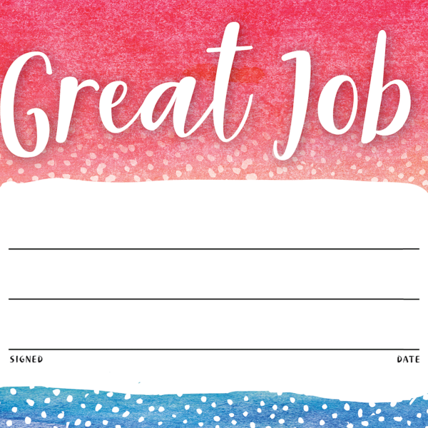 Watercolor Great Job Awards