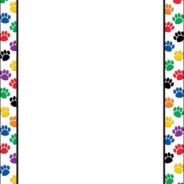 Colorful Paw Prints Computer Paper