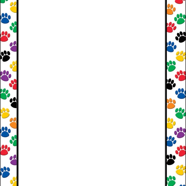 Colorful Paw Prints Computer Paper