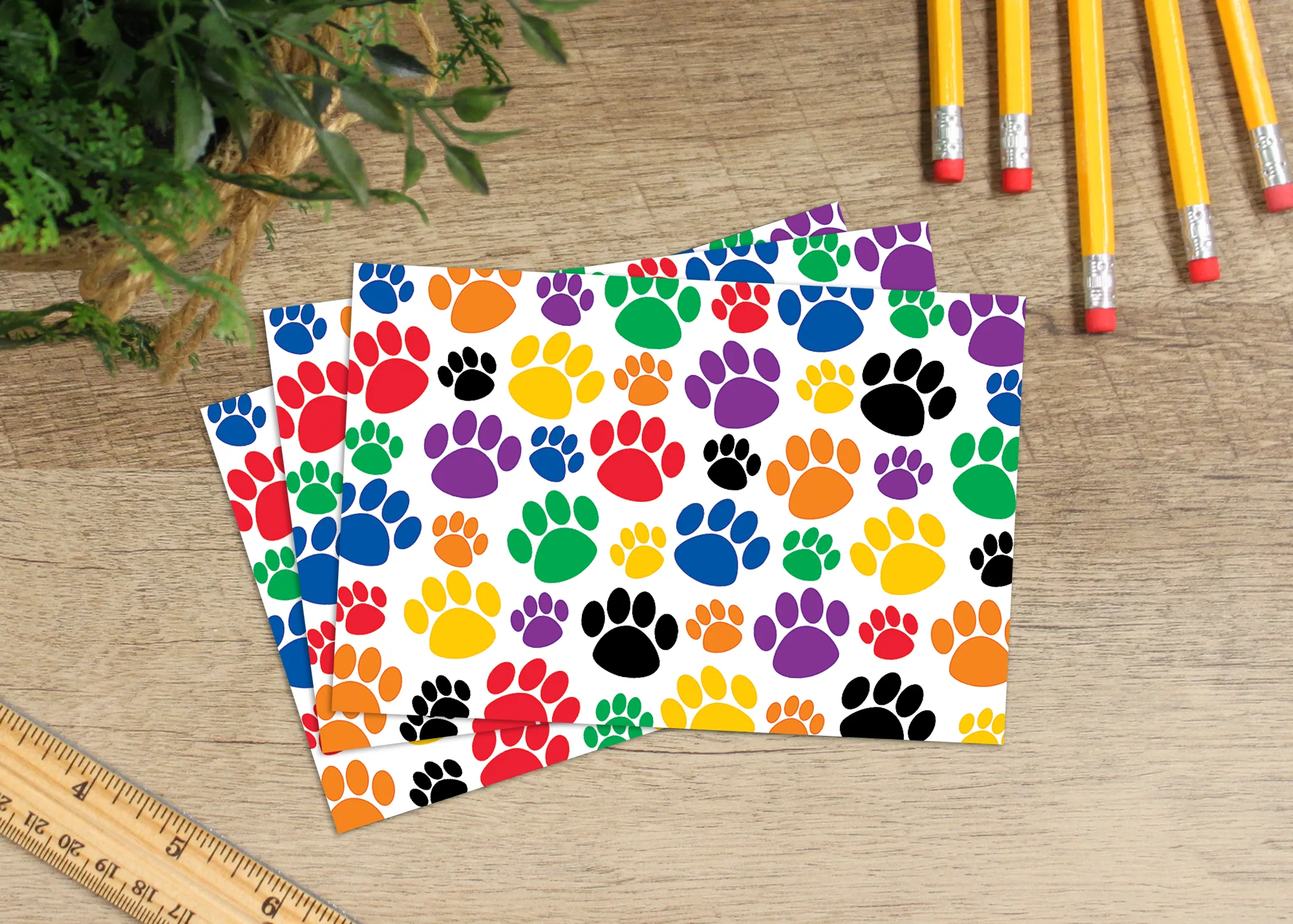 Colorful Paw Prints Postcards - Image 2