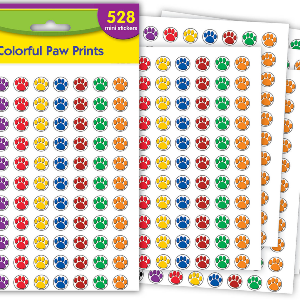 Colorful Paw Prints Mini Stickers