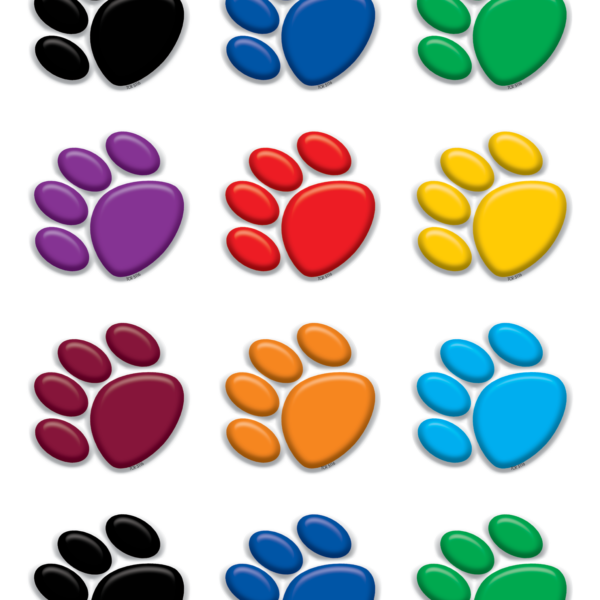 Colorful Paw Prints Mini Accents