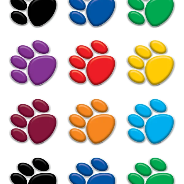 Colorful Paw Prints Mini Accents