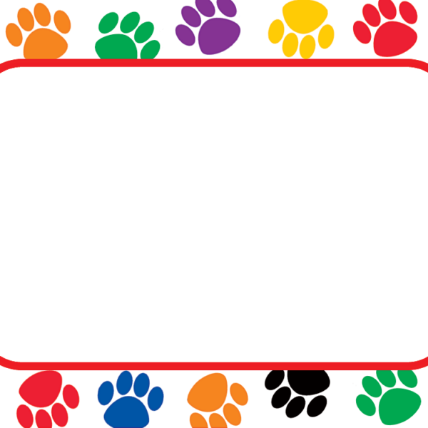 Colorful Paw Prints Name Tags/Labels