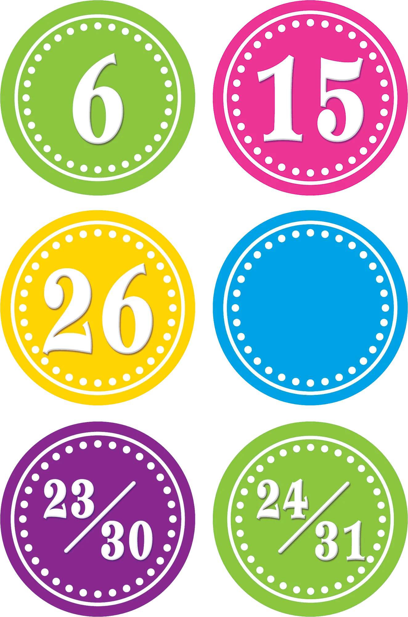 Bright Circles Calendar Days