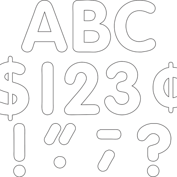 White Classic 4" Letters Uppercase Pack