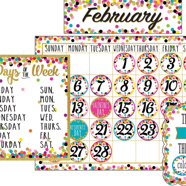 Confetti Calendar Bulletin Board