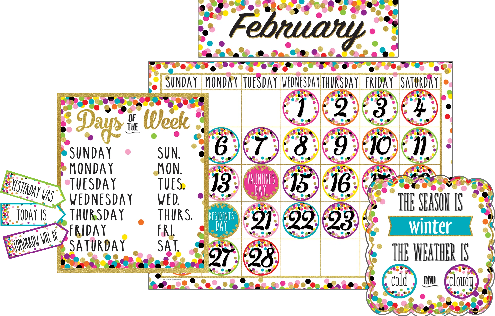 Confetti Calendar Bulletin Board