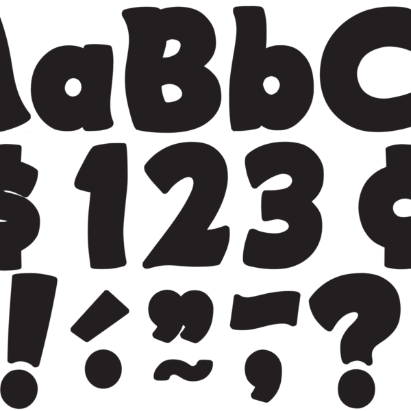 Black Funtastic 4" Letters Combo Pack