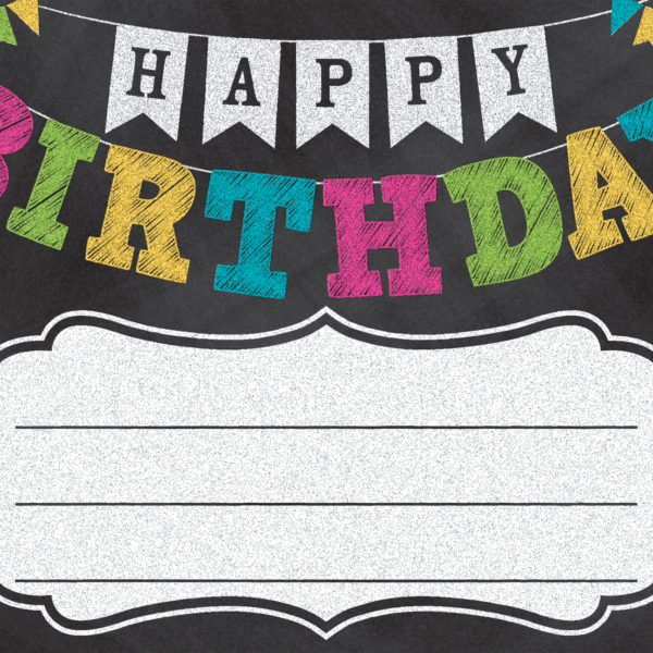 Chalkboard Brights Happy Birthday Awards