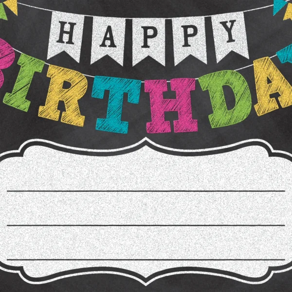 Chalkboard Brights Happy Birthday Awards