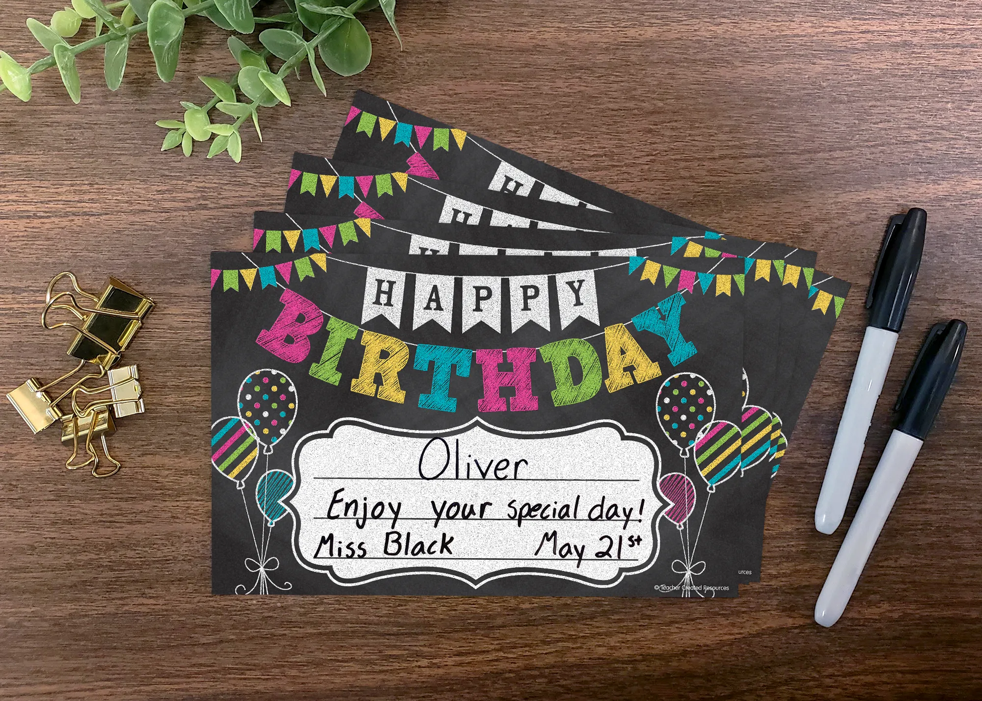 Chalkboard Brights Happy Birthday Awards - Image 2