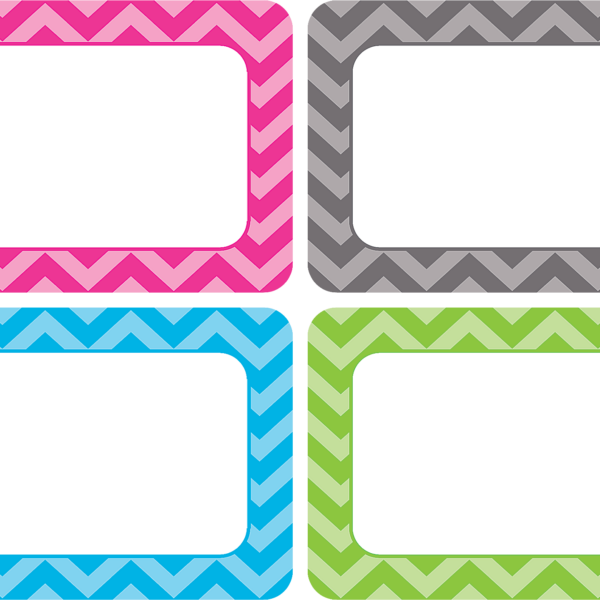 Chevron Name Tags/Labels - Multi-Pack