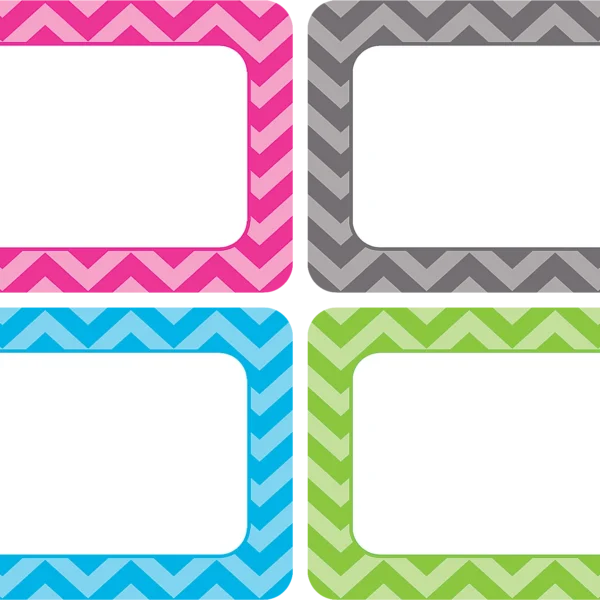 Chevron Name Tags/Labels - Multi-Pack