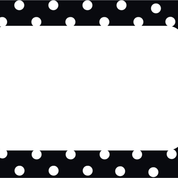 Black Polka Dots 2 Name Tags/Labels