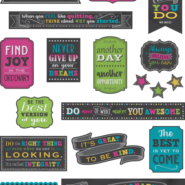 Chalkboard Brights Positive Sayings Mini Bulletin Board