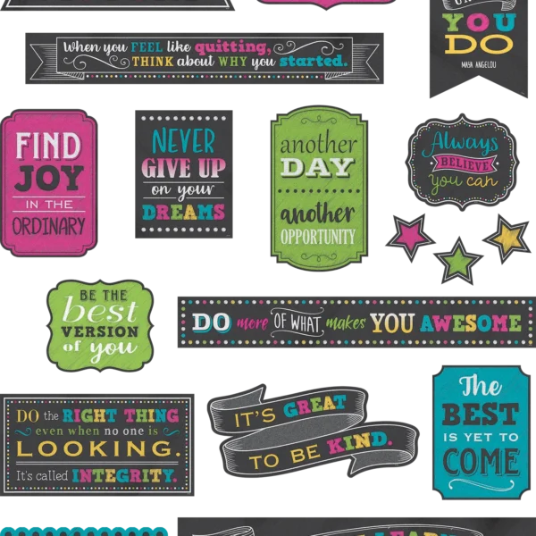 Chalkboard Brights Positive Sayings Mini Bulletin Board