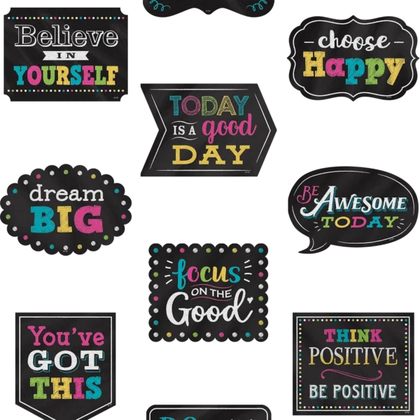 Chalkboard Brights Positive Sayings Accents