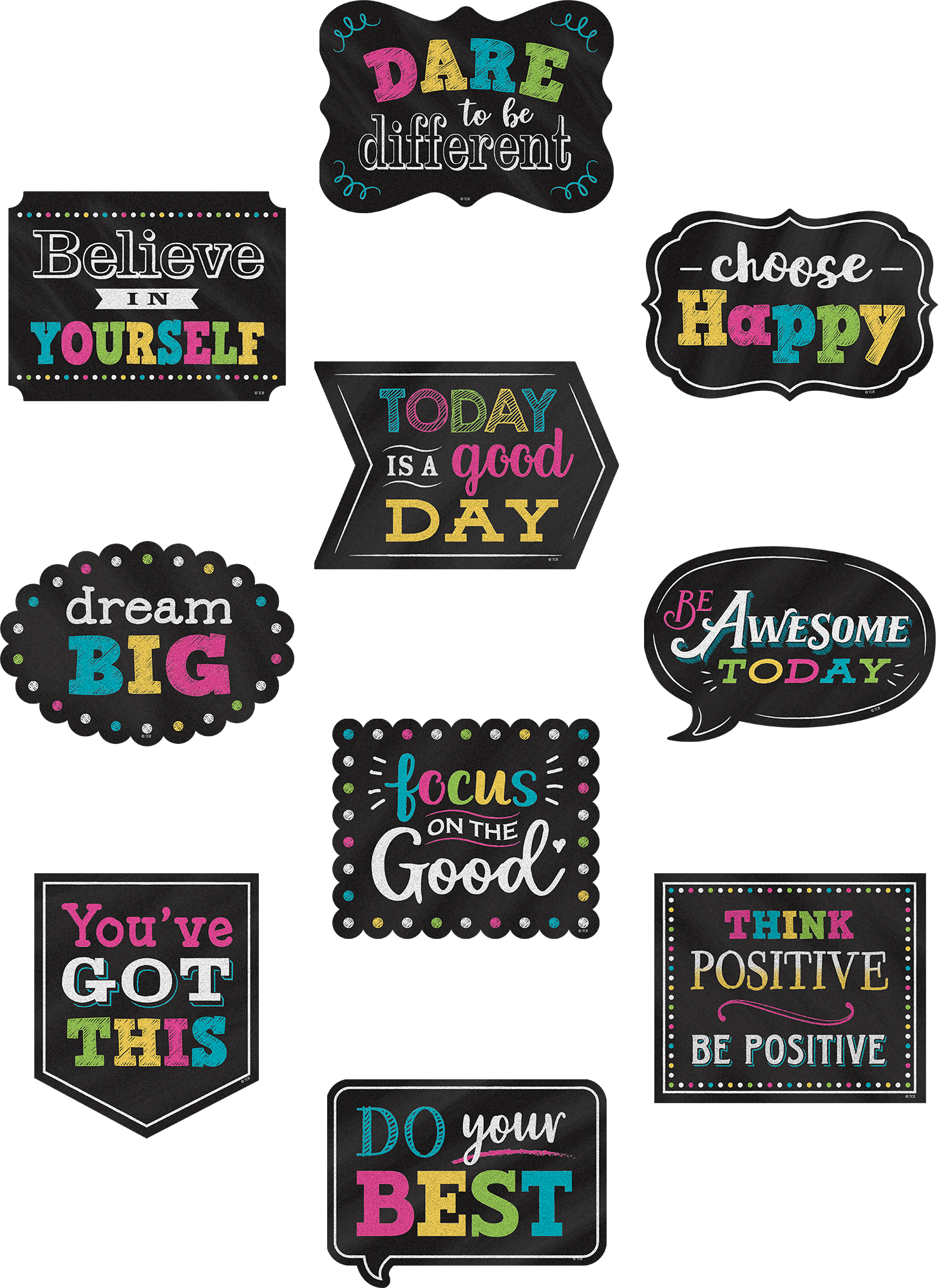 Chalkboard Brights Positive Sayings Accents