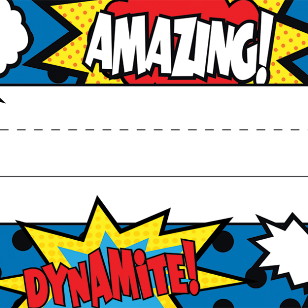 Superhero Flat Name Plates