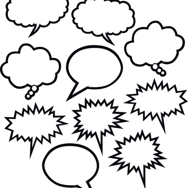 Black & White Speech/Thought Bubbles Accents