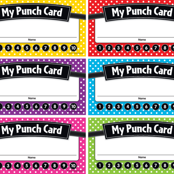 Polka Dots Punch Cards