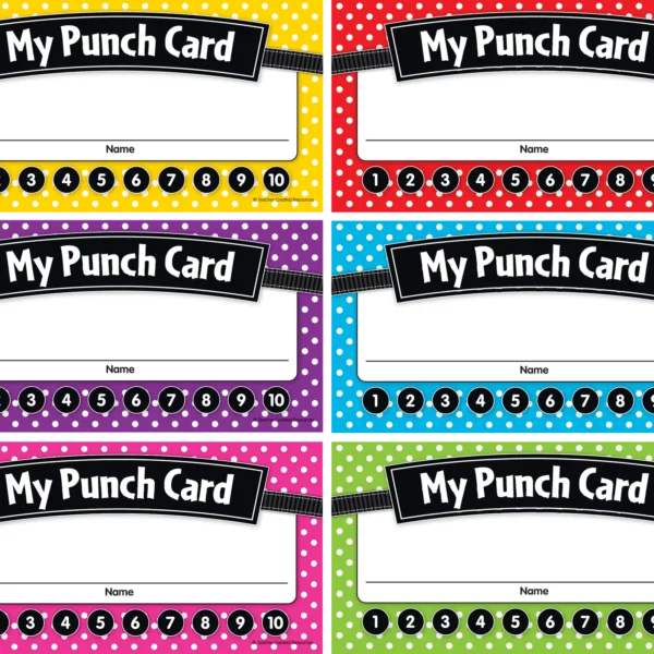 Polka Dots Punch Cards