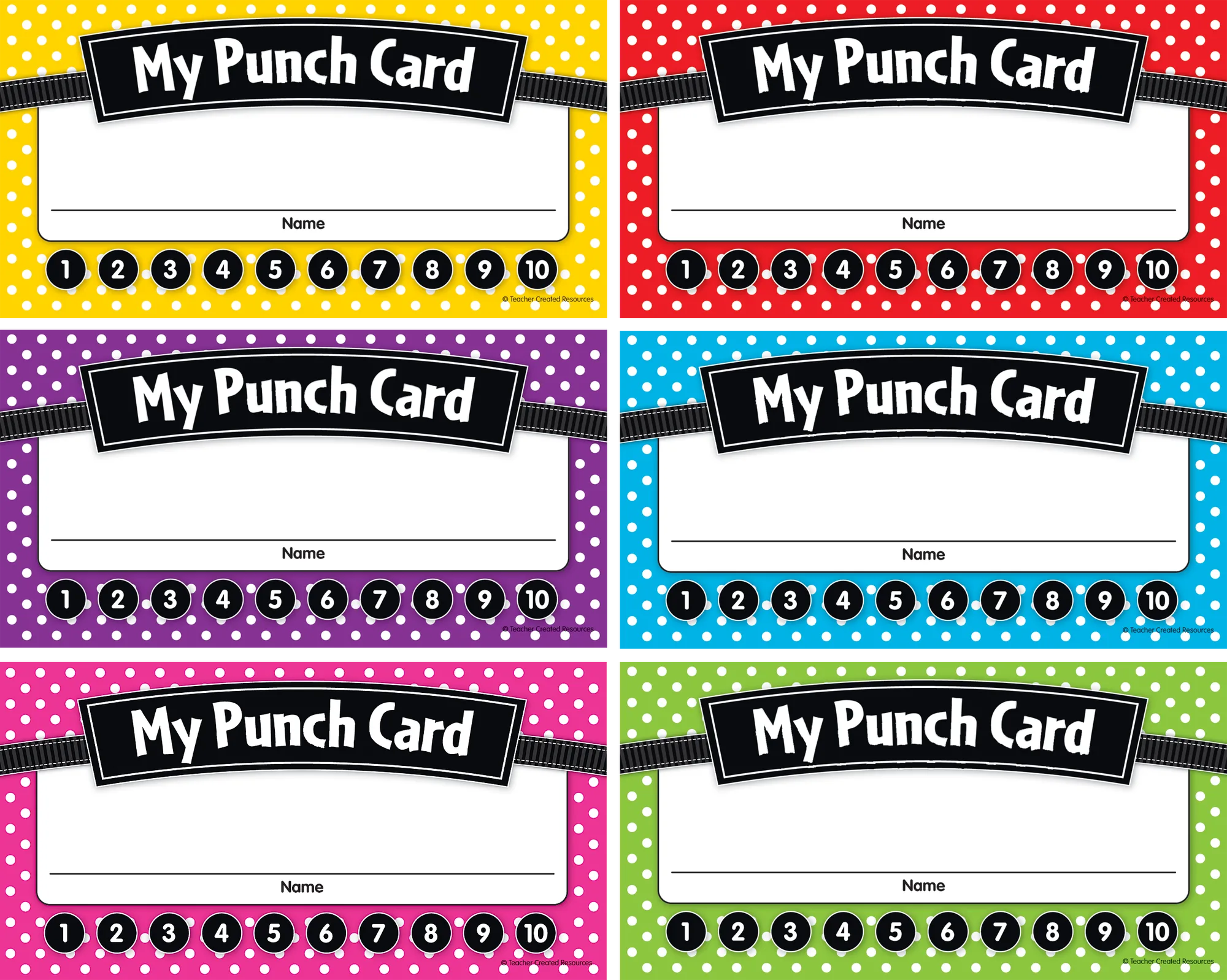 Polka Dots Punch Cards