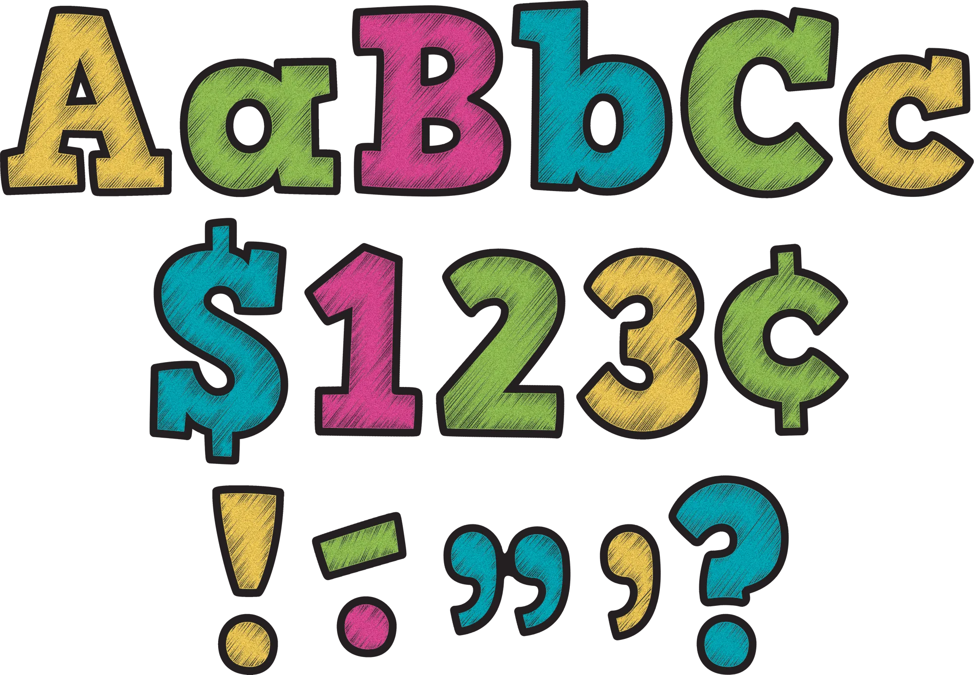 Chalkboard Brights Bold Block 4" Letters Combo Pack