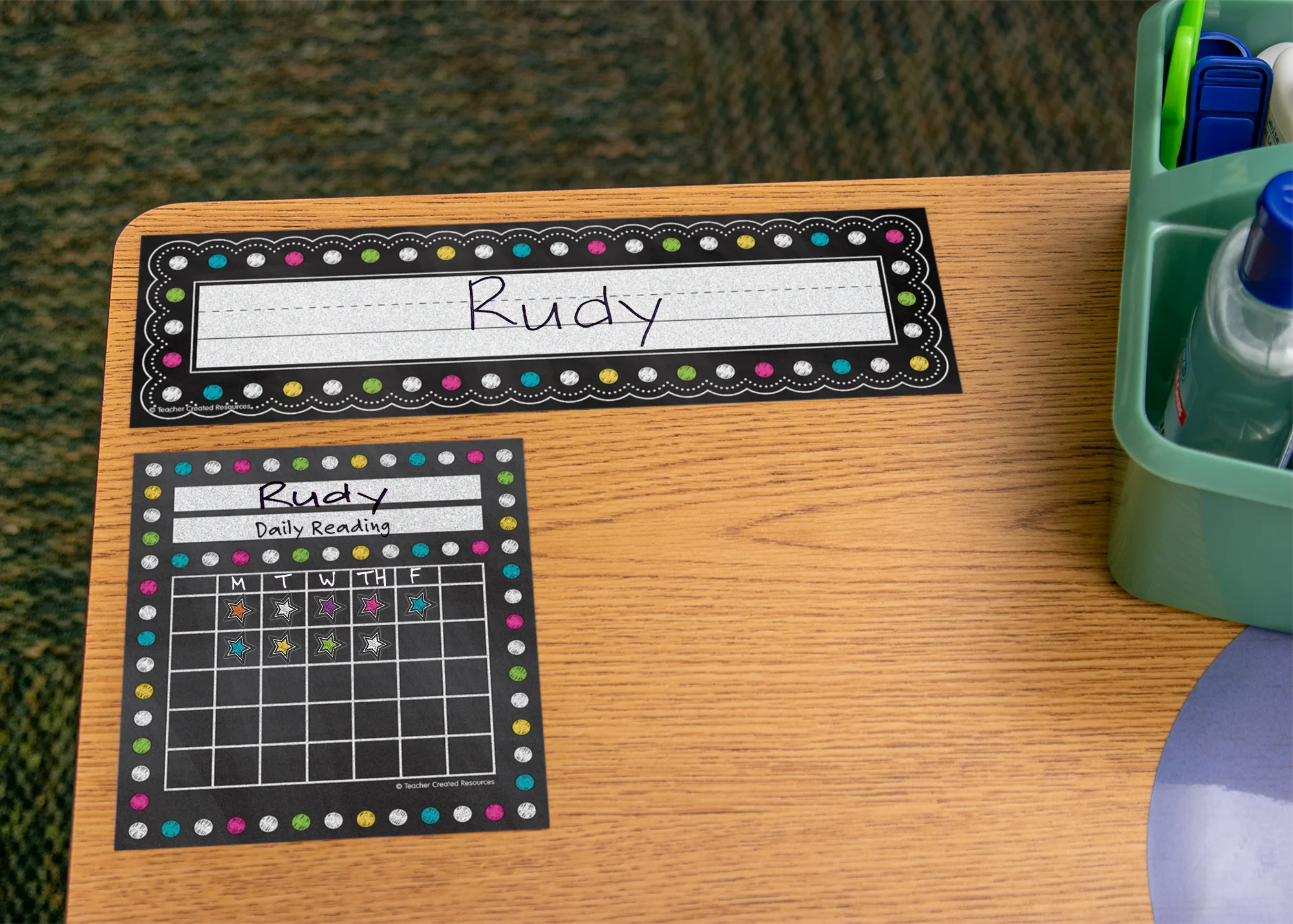 Chalkboard Brights Flat Name Plates - Image 2