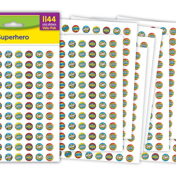 Superhero Mini Stickers Valu-Pak