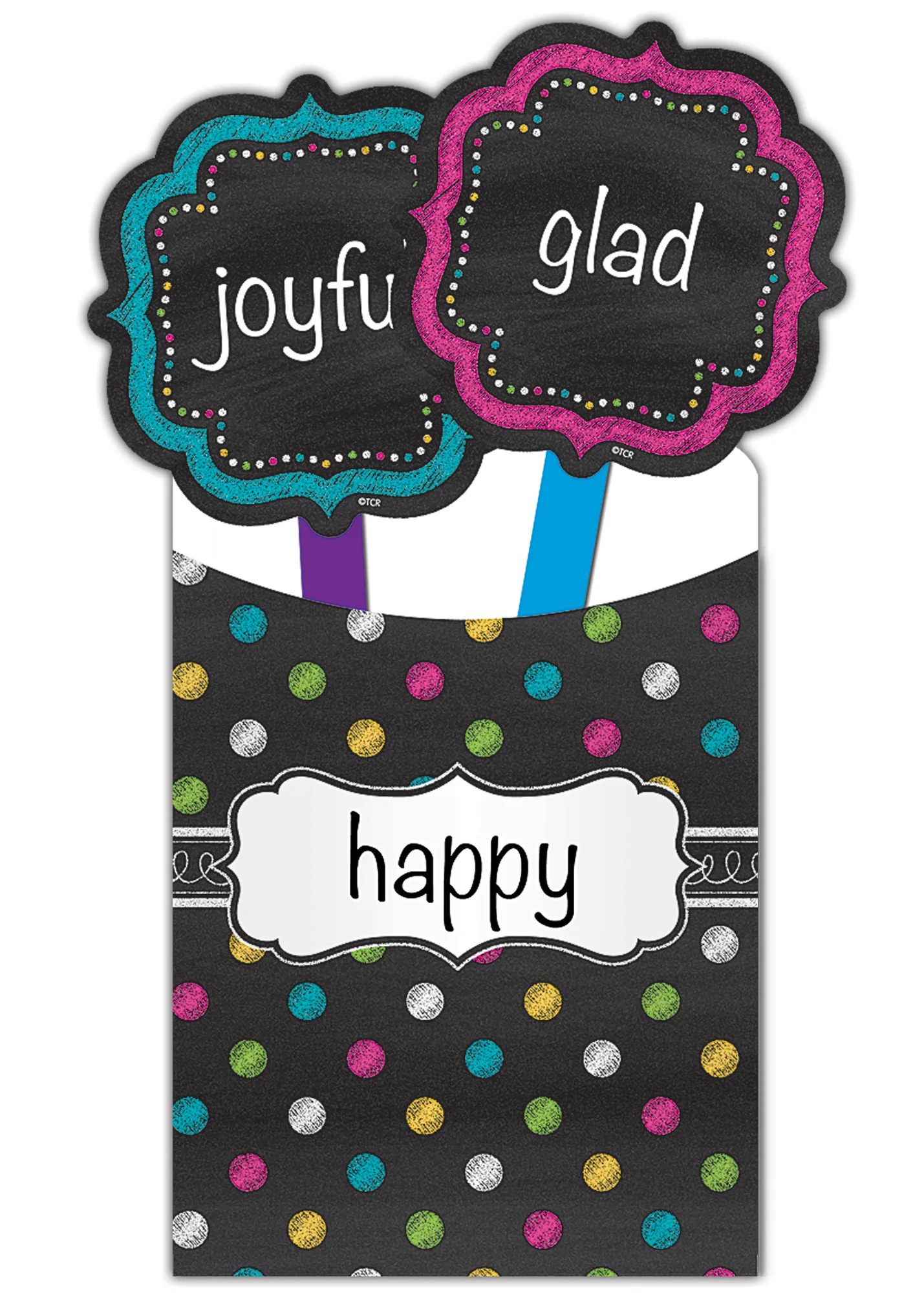 Chalkboard Brights Library Pockets - Image 2