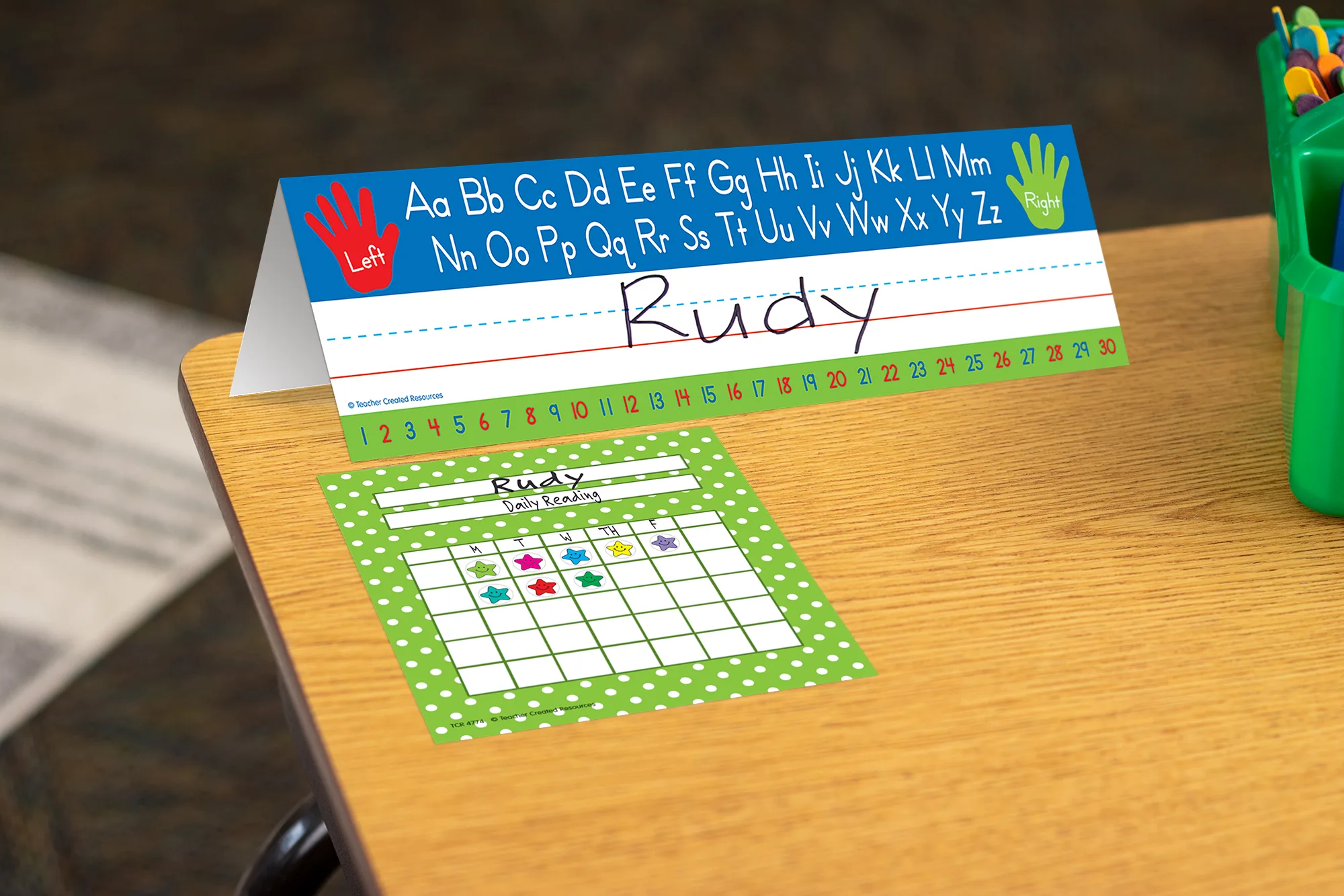 Left/Right Alphabet Tented Name Plates - Image 2