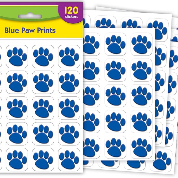 Blue Paw Prints Stickers