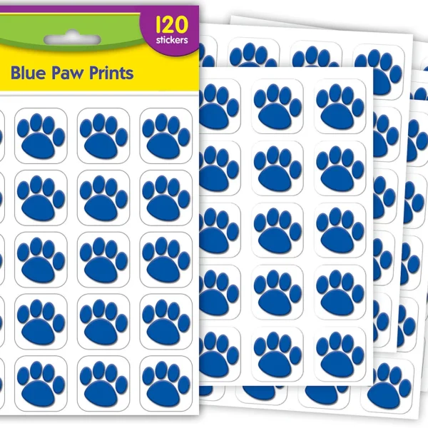 Blue Paw Prints Stickers