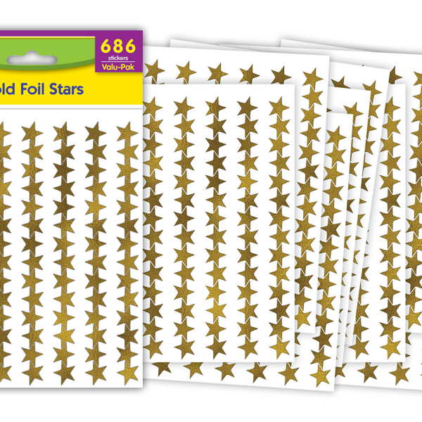 Gold Foil Stars Stickers Valu-Pak