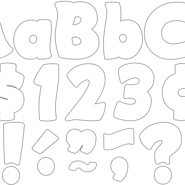 White Funtastic 4" Letters Combo Pack