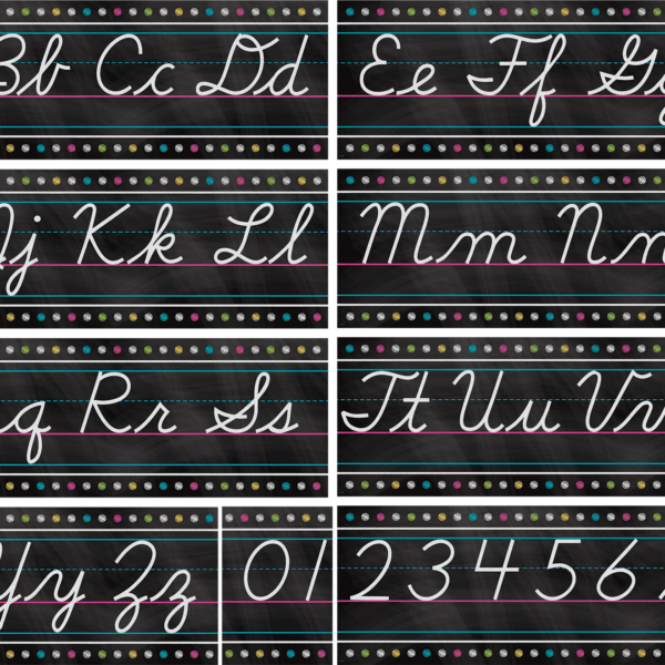 Chalkboard Brights Cursive Writing Bulletin Board