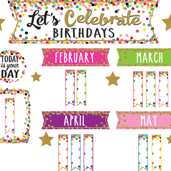 Confetti Let's Celebrate Birthdays Mini Bulletin Boa