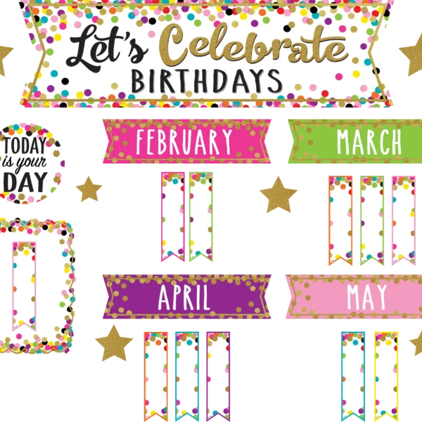 Confetti Let's Celebrate Birthdays Mini Bulletin Boa