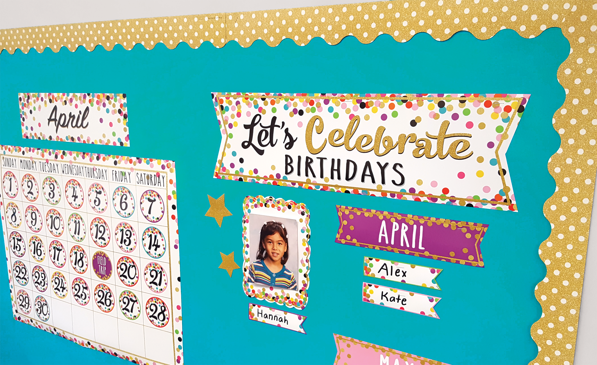 Confetti Let's Celebrate Birthdays Mini Bulletin Boa - Image 2