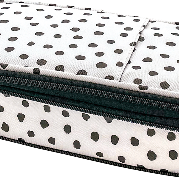 Black Painted Dots on White Pencil Case