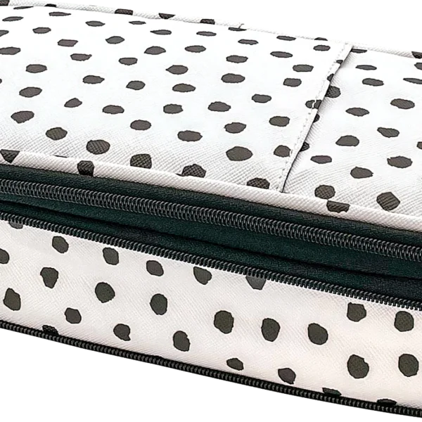 Black Painted Dots on White Pencil Case