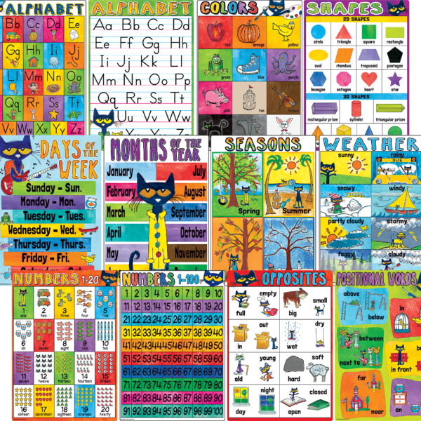Pete the Cat Early Learning Small Poster Pac